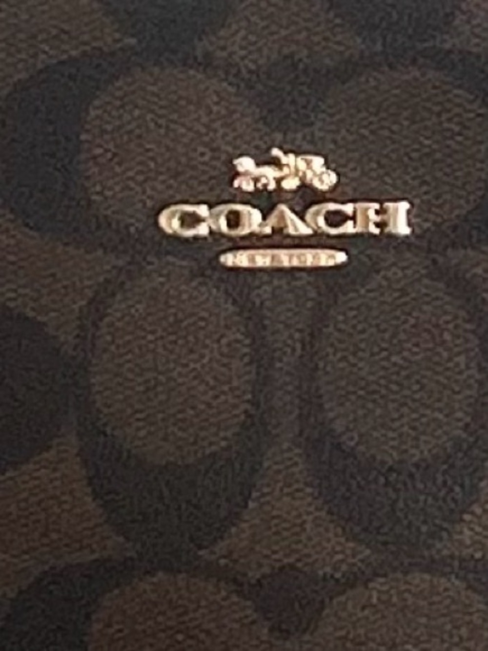 Coach Signature Crossbody Brown Black Leather Trim Gold Hardware shoulder bag - Picture 4 of 14